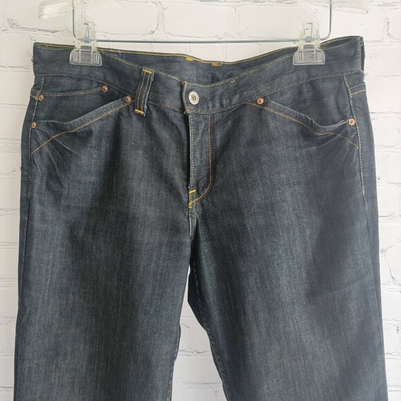 Lucky Brand Jeans Size Bootcut Flap Pockets Dark Blue Womens Size 10/30 EUC - Picture 3 of 12